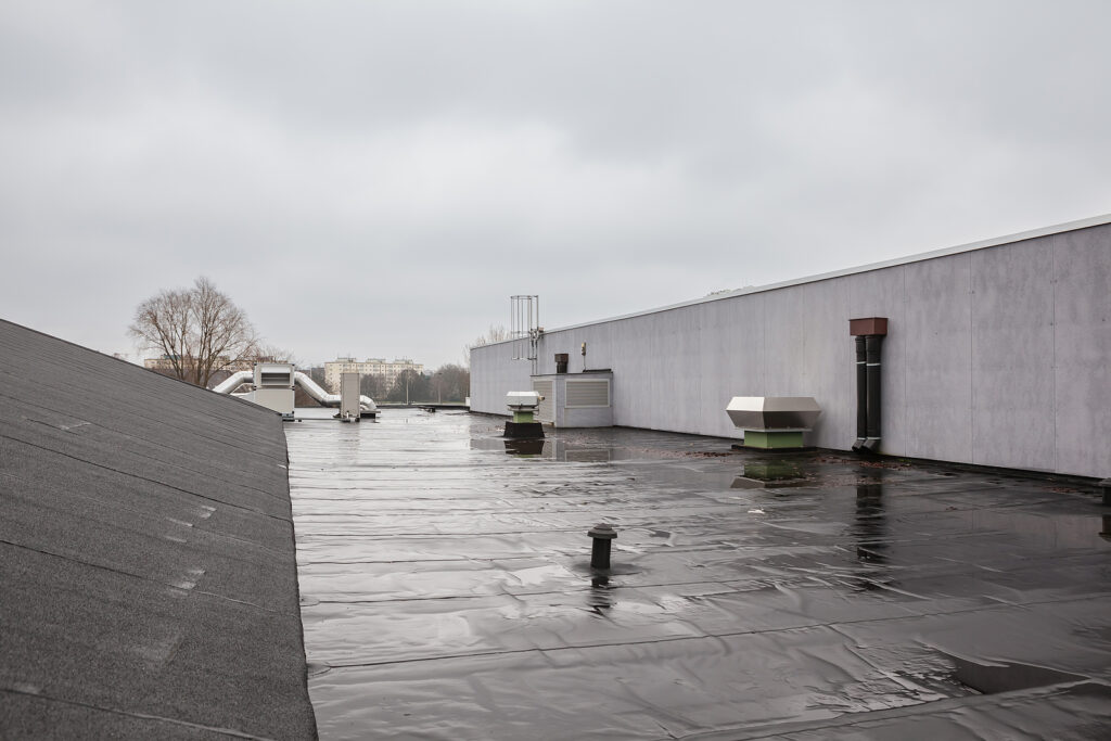 A Wet Commercial Roof On A Business In Bergen County, NJ